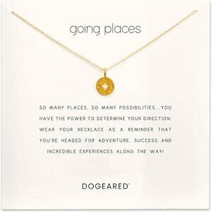 Dogeared Women's Gold Dipped  Going Places Compass Charm Necklace New